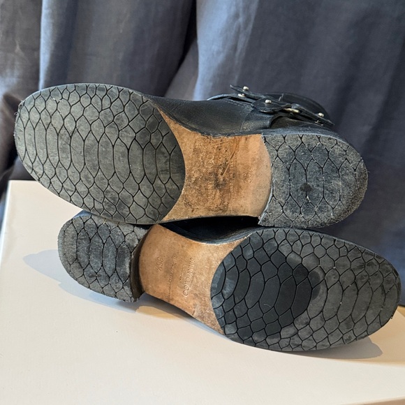 Jimmy Choo Black Leather Buckle Booties - Picture 6 of 7